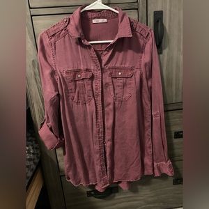 Womens Dex Button up Shirt - long sleeve or can be rolled up.